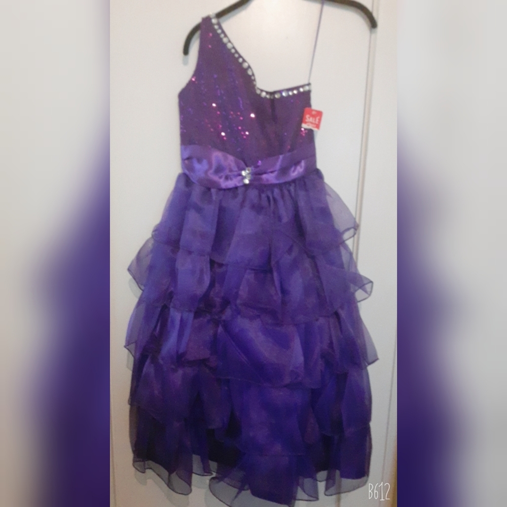 new purple dress for 8 year old girl